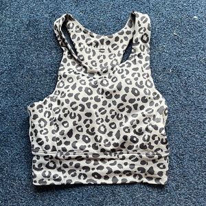 XS ALLFENIX workout tank, leopard print, long sports bra